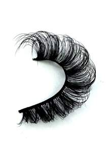 7 Pairs/Pack DD Curl Russian Lashes Voluminous Fake Eyelashes Thick Curly Fluffy Volume False Eyelashes Artificial 3D Mink Lashes Cat-Eye Look Wispy 8D Volume Fake Eyelash Strips Eye Lifting Look Extension Full Eyelash Strip For Beauty Makeup - 黑色 - 查看 8