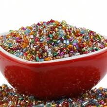 1pack/Approx.800pcs 2mm Multicolor Glass Beads With Silver Tube - For DIY Jewelry Making Materials, Bracelets, Necklaces, Earrings
