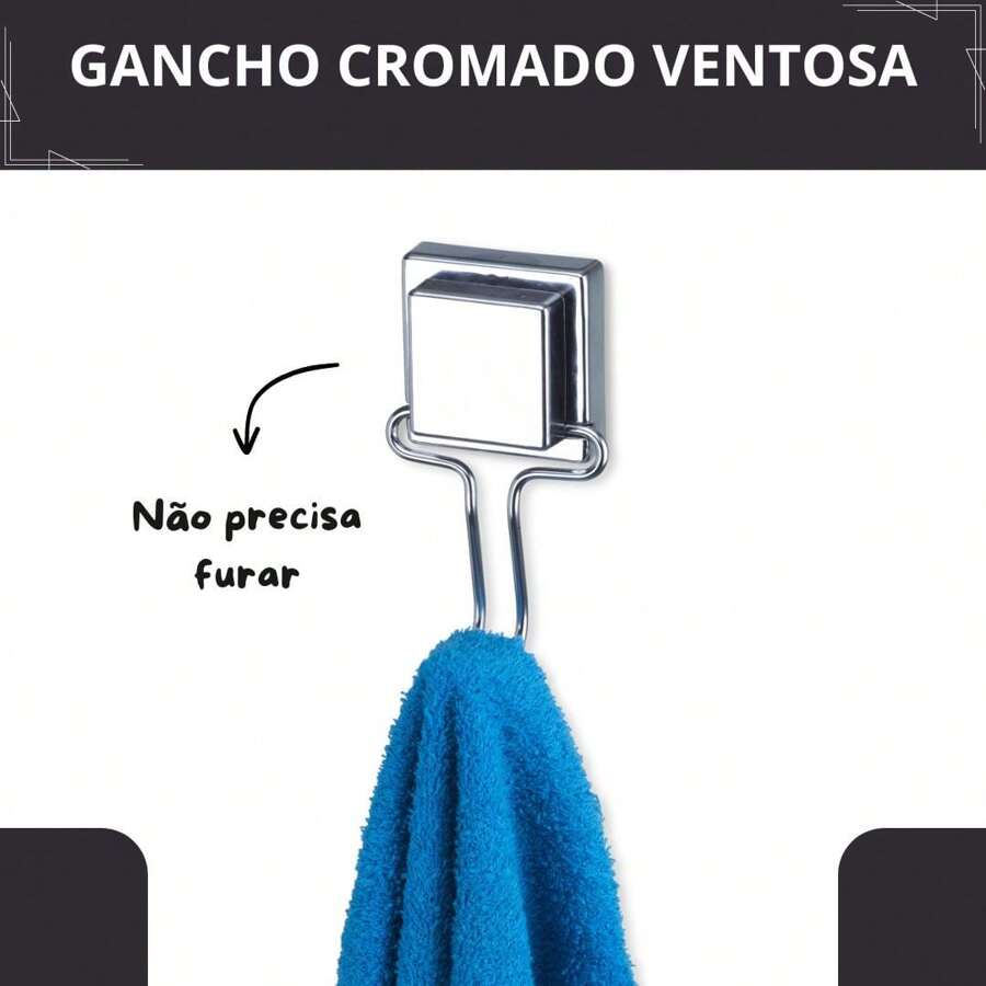 Arthi Chrome Wall Hook Clothes Towel Chrome Bathroom - Suction Cup Fixing No Drilling Required. - 銀色 - 查看 1