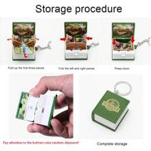 1/2/8pcs 3D Folding Magic Book Mini Keychain, Decompression Creative Keyring, Random Pattern Christmas & Halloween Small Gift Car Accessories Bag Charm School Letter