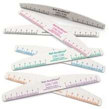 Bộ 5/10 chiếc dũa móng tay chuyên nghiệp hình lưỡi liềm, dũa móng tay hai mặt, có thể giặt được, dũa móng tay bằng gỗ hai mặt, dũa móng tay cong chuyên nghiệp có thể tái sử dụng cho làm móng tay và móng chân. - Nhiều màu - Xem 4