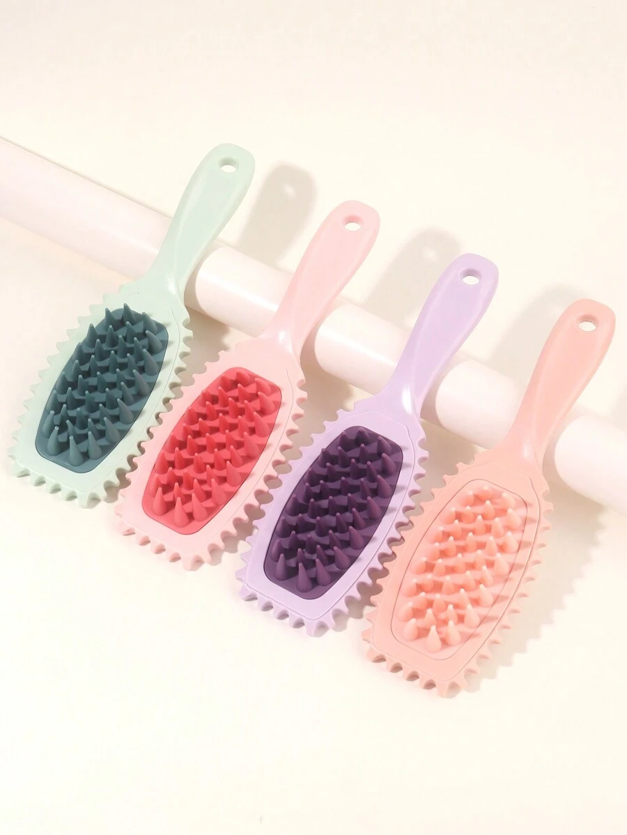 1 pieza Cepillo multifunción para lavar el cabello, cepillo de champú de mango largo para uso en salón para limpieza profunda y rizado/peinado, peine para cabello mojado y seco peines peine pelo cepillo pelo de peines cepillo pelo - Multicolor - Ver 1