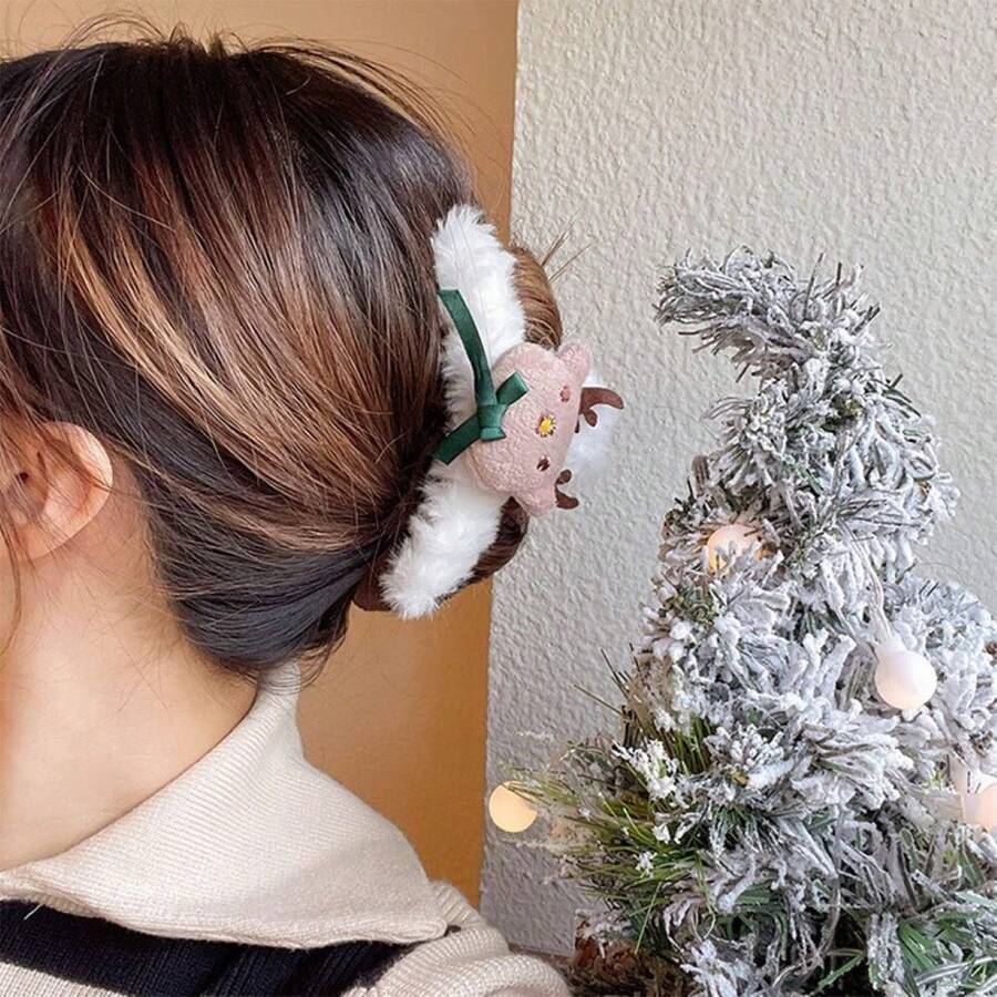 Nhung Nhung Giáng Sinh Sang Trọng Hoạt Hình Dễ Thương Tuần lộc Kẹp Tóc Dành Cho Nữ, Phụ Kiện Tóc - Nhiều màu - Xem 1