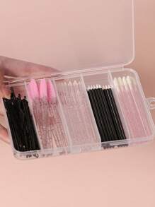 HMQ beauty Zestaw do makijażu 80 elementów Narzędzia do rzęs Jednorazowy mikro pędzel Pędzel do ust Pędzel do eyelinera Spinka do włosów Pędzel do brwi z pudełkiem Salon kosmetyczny Salon Makijaż Podstawowe podstawowe narzędzia