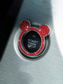 1pc Crystal Bling Car Engine Start Button Decorative Sticker