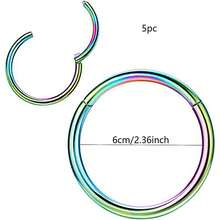 5pcs Stainless Steel Hinged Segment Ring Nose Septum Lip Piercing Jewelry Set Halloween - Multicolor - View 17