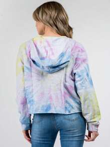 WANDERLUX Tie Die Oversized Cropped Sweatshirt