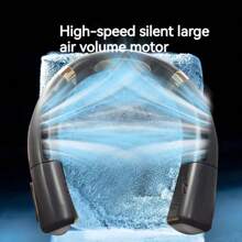 USB Neck Fan, Air Conditioner Fan, Portable Fan, Silent Continuous Operation Without Heat, With Display Screen, 5-Level Air Cooling Adjustment, Colorful Light And Long-Lasting Battery, Essential Back-To-School Supplies For Outdoor Sports, Travel, And Summer - Black - View 5