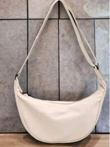 Bolso de hombro con forma de media luna, bolso casual, gran variedad de colores a elejir. - Blanco - Ver 4