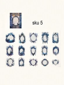 15pcs Exquisite Vintage Photo Frame Stickers - PET Waterproof Stickers, Halloween Theme Stickers, Handmade DIY Decorative Splicing Stickers, Back-To-School Learning Stationery & Gift Wrapping Decorative Stickers, For Halloween Party