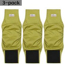 3 件装 EasEasyDoller 可洗公狗腹带（时尚图案）可洗公狗腹带，公狗尿布 - 芥末黃 - 查看 13