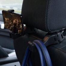 Car Seat Hooks For Purses And Bags With Phone Holder, Universal Car Headrest Storage Organizer Hanger Hook With Lock, 360° Rotation Headrest Hooks, 2 In 1 Car Headrest Hooks, 2 Pack, Silver