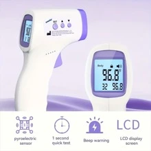 1pc Non-Contact Thermometer, Measures Body Temperature With Large LED Display (Batteries Not Included), High Precision Digital Thermometer
