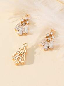 3pcs Fashion Copper Micro Pave Cubic Zirconia Flower Pendant Charms For Necklace & Bracelet DIY Valentines