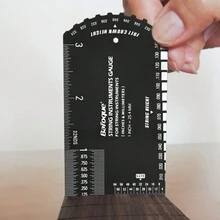 Guitar String Action Gauge Ruler Set Up Gauge Multifunction Fret Rocker Luthier Tool With Leathers Case, Precise Etched - Multicolor - View 10