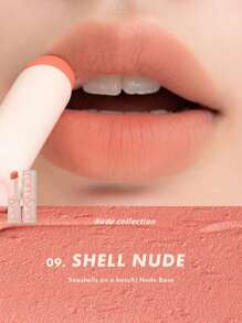 Rom&nd ZERO MATTE Lipstick #09 SHELL NUDE, Velvety Matte Texture, Lightweight & Non-Drying, Soft Focus Matte Finish, Blurring Lip Effect, Everyday Matte Makeup, Professional Cosmetics, Special Occasions, Korean Makeup, 3g/0.11oz. - #09 SHELL NUDE - 查看 9