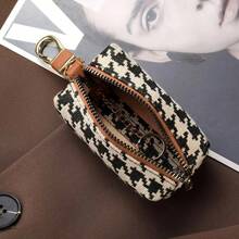 格纹钥匙包 通用汽车钥匙包 简约时尚 大容量腰包 挂包 多功能拉链零钱包 卡包 钥匙包 钥匙包 学校用品 教师礼物 返校用品 女士迷你钱包 - 棕色 - 查看 4