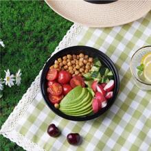 50pcs Disposable Food Containers/Reusable Meal Prep Containers, Microwave Safe Food Storage Containers, 28oz Round Disposable Plastic Bento Lunch Boxes With Lids | For Food Preparation, Enjoy Anytime Anywhere | Disposable Lunch Boxes, Plastic Containers - Stackable, Freezer & Dishwasher Safe, Round Black Plastic Bowls, Suitable For Packing Fruits/Veggies/Food - Perfect For Outdoor Picnic/Camping/Team Building/Party , For Halloween Or Christmas Party