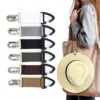 1pc Fashionable Multi-Functional Outdoor Travel Straw Hat Clips, Portable Hat Holder For Women