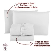 Bedsheet 180 Thread Count Double Queen King 03 Pieces Single 02 Pieces Plain Colorful Large With Elastic All Around Two Pillowcases With Hem Soft Velvety Satin Touch - 白色 - 查看 4