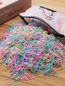 1000pcs Fashionable Colorful Elastic Hair Bands/Headbands/Hair Accessories, Disposable - Multicolor - View 4
