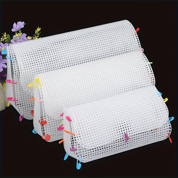 1pc Plastic Mesh Cloth For Bag Making Weaving Material White Chenille Mesh Grid Sheet For Needlework DIY Handcraft Accessories,Home Handicraft Bag Making Tool Kit,Crafts, Stitch, Personalized Gifts, Crochet, Adult Crafts, Sewing, Sewing Fabrics, Sewing Accessories, DIY, Crochet, Craft Kit