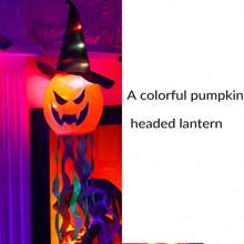 1PC 4 Lantern And Wizard Hat Combination Horror Lantern, 5 Series Of Lanterns, DIY Styling, Luminous Lantern, Courtyard Decoration Atmosphere Light, Design Luminous  Hat, Wizard Hat, Role-Playing Hat, Luminous Hat, Luminous Pendant Lamp, Entrance Decoration Paper Lamp, Multi-Color Selection Halloween Ghost Face Shaped Night Light, Retro Oil Lamp, Decorative Lighting, Halloween Decoration Skeleton Light, LED Lighting, Skeleton Candle Pendant, Horror Atmosphere Decoration Prop, Horror Atmosphere Decoration Prop LED Electronic Candle Light, LED Night Light Pumpkin Halloween Decoration Prop Desktop Decoration, Golden Pumpkin, Yellow Pumpkin Plant Series Halloween Warm Night Light, Gift For Friends, Parents, Best Friends, Surprise Birthday Gift, Party Gift, Desktop Decoration, Horror Atmosphere Gift Halloween Decoration Room Decor Halloween Garden Decor For Gift Fairy Holiday Decor Festival Decor - Multicolor - View 12