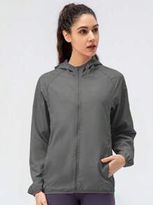 Chaqueta de sol para mujer Outdoor Secado rápido Cortaviento Impermeable Protección UV - Gris - Ver 3