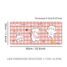 Cute Cartoon Rabbit Mouse Pad, Desk Pad, Large Keyboard Pad, Rubber Anti-Slip Texture, All-Round Edge Locking, Pink Mouse Pad - 60x30x0.2cm - View 16