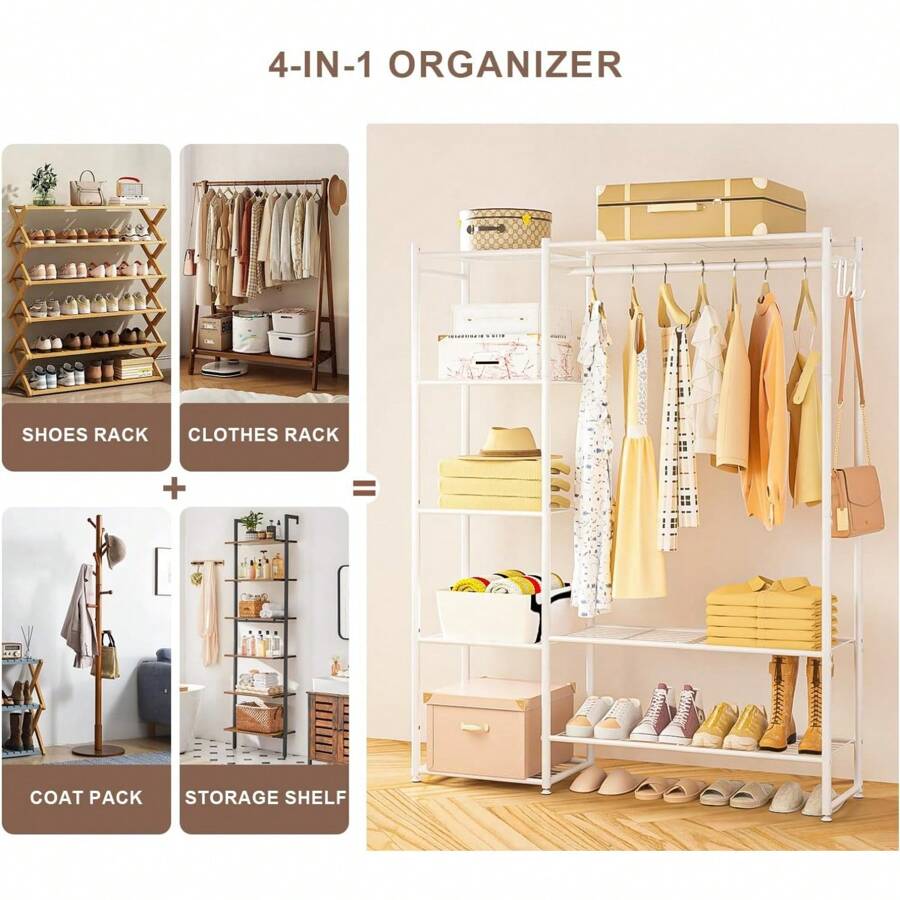 Wardrobe Closet, Portable Clothing Rack For Hanging Clothes, Free ...