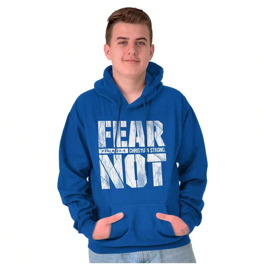 Christian Fear Not Psalm Scripture Hoodie Sweatshirt Men