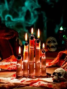 5 件万圣节手指蜡烛，逼真的恐怖手指蜡烛，幽灵氛围灯光装饰，适合万圣节主题餐桌中心装饰 - 彩色 - 查看 5