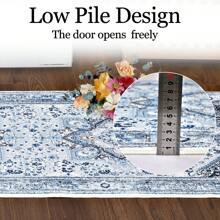 Washable Carpet Bohemian Carpet Short Pile Soft Carpet Foldable Indoor Carpet Non-Slip Carpet Suitable For Living Room Bedroom Kitchen - Màu xanh lam - Xem 4