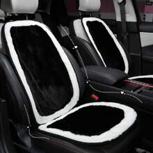 1pc Girly Pink Plush Car Seat Cushion, Warm Anti-Slip Comfortable Auto Seat Protector, Also Usable As Chair Pad