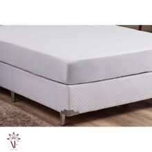 Bedsheet 180 Thread Count Double Queen King 03 Pieces Single 02 Pieces Plain Colorful Large With Elastic All Around Two Pillowcases With Hem Soft Velvety Satin Touch - 白色 - 查看 10