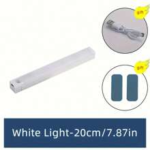 1 pezzo Luce a sensore di movimento a LED per mobile, luce notturna magnetica senza fili ricaricabile via USB per cucina, luce notturna ultramagnetica ricaricabile con luce calda e bianca, adatta per mobile, corridoio, scale, cucina, comodino, con batteria da 200mAh e 350mAh, 3,7V