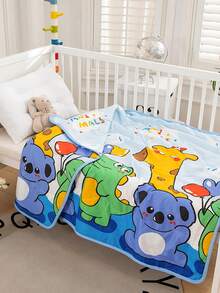 1pc Cartoon Pattern Lightweight Summer Quilt For Nursery Kids Bedroom Use - Zoo - View 3
