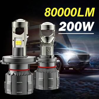 HYNBYZJ 2 件 H4 H7 LED CANBUS H11 H1 9005 HB3 9006 HB4 H9 9012 LED 车头灯 200W 大功率 80000LM 6000K 汽车头灯灯泡 12V 24V