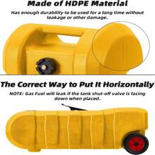 15 Gallon Fuel Caddy, Portable Gas Tank With Fluid Transfer Siphon Pump And 10-Foot Long Hose, D-Iesel Fuel Tank Gasoline Can With Manual Transfer Nozzle, 7.5 L/Min, Yellow - 15加侖 - 查看 3