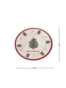 圣诞节圆形地毯大气风格客厅卧室布置装饰地垫圣诞树垫底座脚垫，防滑且易于护理，铃儿响叮当圣诞夜，房间装饰最佳礼物 - 彩色 - 查看 10