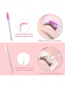 HMQ beauty Zestaw do makijażu 80 elementów Narzędzia do rzęs Jednorazowy mikro pędzel Pędzel do ust Pędzel do eyelinera Spinka do włosów Pędzel do brwi z pudełkiem Salon kosmetyczny Salon Makijaż Podstawowe podstawowe narzędzia