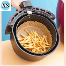 100 hojas de papel absorbente de aceite de freidora de aire circular - Amarillo - Ver 3