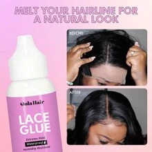 3入組/套蕾絲頭帶髮型延伸套裝,帶防水蕾絲假髮黏合劑,蕾絲假髮拆卸器&蕾絲黏合劑1.3盎司,隱形牢固貼合,防水蕾絲前假髮黏合劑 - 3 Piece Lace Glue Set - 查看 4