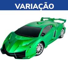 Carrinho De Controle Remoto Ferrari Com Farol De Led Com Bateria Recarregável - Verde - Visão 1