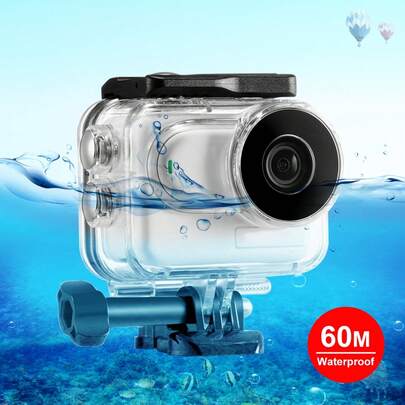  60M Waterproof Case With Base Adapter And Screws For Insta360 GO 3 / GO 3 SPULUZ (Transparent)
