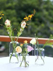 1pc helder glas bloemenvaas met rechte hals, kleine/middelgrote/grote glazen vaas, rozenbloemhouder, woondecoratie, kantoordecoratie, slaapkamerdecoratie