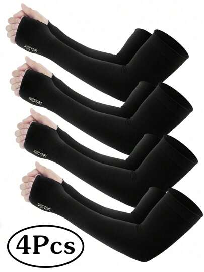 1pair/4 Pairs UV Sun Protection Arm Sleeve For Men Work Cooling Compression Tattoo Cover Up Sleeves For Cycling Fishing Halloween Accessories Winter Gloves Sleeves Cover Arms Arm Warmers Autumn Outfits Halloween Costumes Black Arm Sleeve Gifts For Men