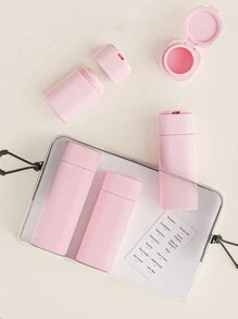 5件/套旅行补充瓶套装软管补充瓶套装化妆品洗发水沐浴露面霜挤压管乳液瓶可携带上飞机便携式补充瓶 - 彩色 - 查看 7