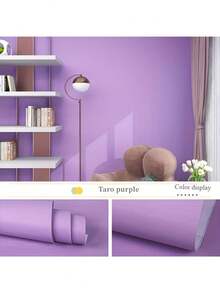 Solid Color Self-Adhesive Wallpaper - Waterproof And Moisture-Proof, Suitable For Dorm And Home Decor - Multicolor - View 2