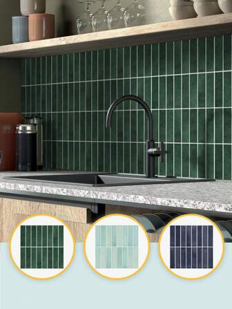 COMMOMY 3D Decorative Tile Stickers, Self-Adhesive Mosaic Wall Tiles, Matt 3D Textures, Water And Mold Resistant, 30 X 30cm, Easy To Install Kitchen Tile Backsplashes, For Bathroom, RVs, Renters Wall Transformation